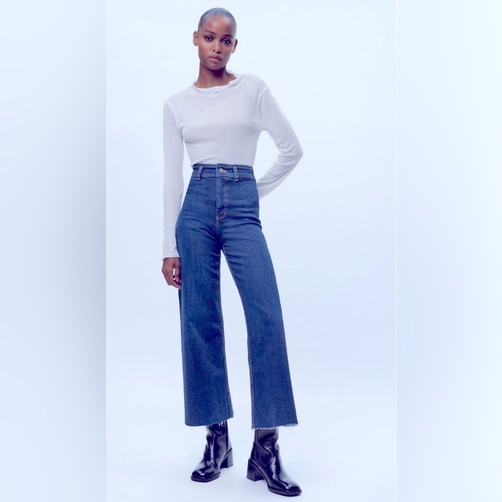 Zara High Waisted Marine Straight Jeans, Zara Denim Collection Size 14 🚨🚨